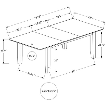 Ambre - Table A Manger - Bois Plaque Espresso