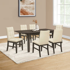 Dining Table Set - 7 Pieces – Gray Veneered Wood