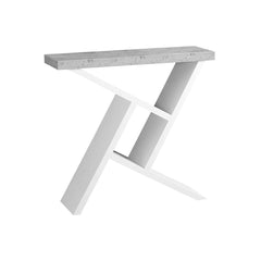 SIDE TABLE - 36"L / WHITE CONSOLE / FAUX CEMENT