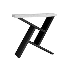 SIDE TABLE - 36"L / BLACK CONSOLE / FAUX CEMENT