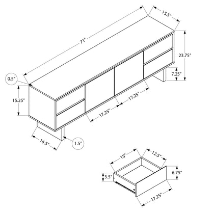 Alida - Meuble de TV - Brun - 72 po