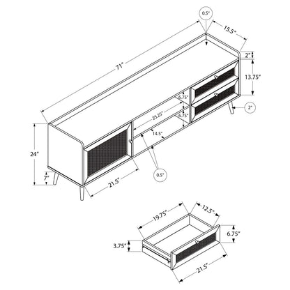 Garrett - Meuble de TV - Noyer - 72 po