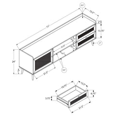 Meuble de TV - Noyer - 72 po