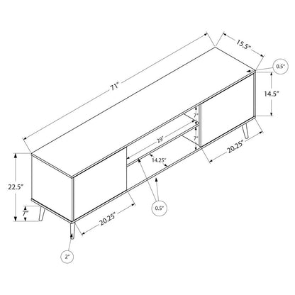 Bennett - Meuble de TV - Simili-Bois Naturel - 72 po