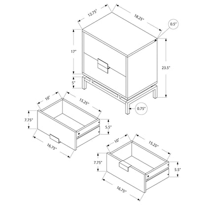 Alaric - Table de Chevet - Blanc Lustré