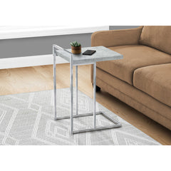 Side Table - 25"H / Cement Gray / Metal Chrome