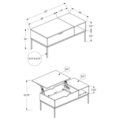 Henry - Coffee Table With Lift Top - Grey