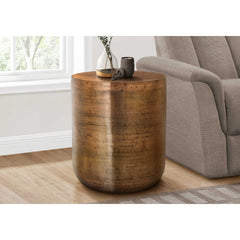 Side Table - 22"H / Drum Metal End Table Copper
