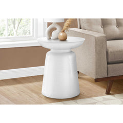 Side Table - 22"H / Drum Metal End Table White