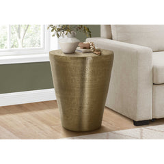 Side Table - 22"H / Drum Metal End Table Gold