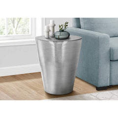 Side Table - 22"H / Drum Metal Chrome End Table