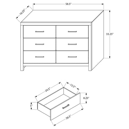 Meliora - Commode à 6 Tiroirs - Chêne Blanchi