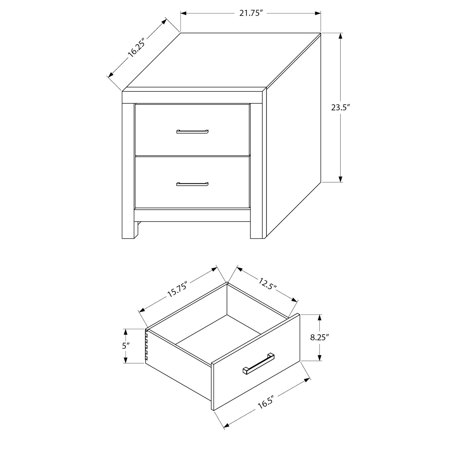 Meliora - Table de chevet - Chêne Blanchi