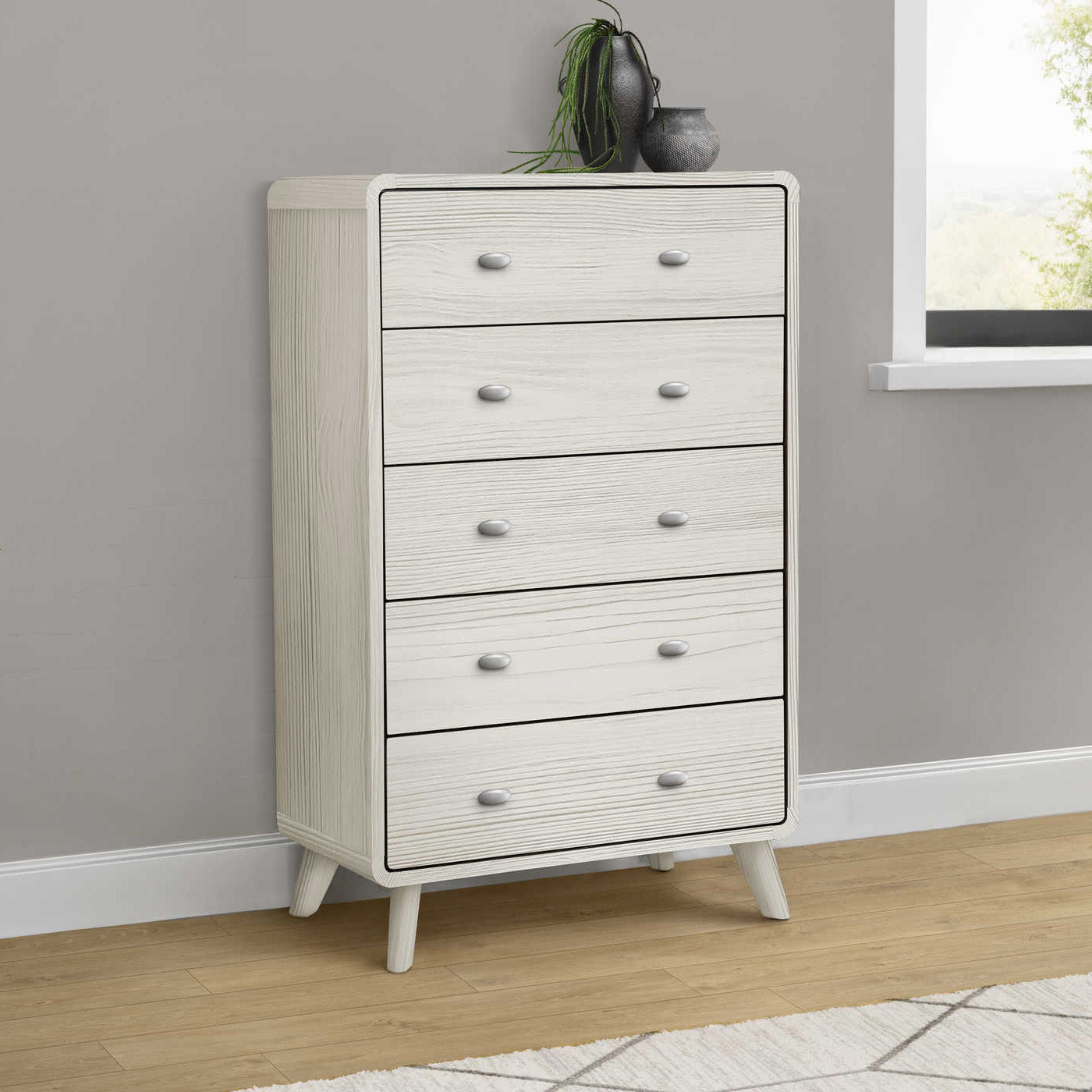 Jolen - 5 Drawers Chest - Grey Oak