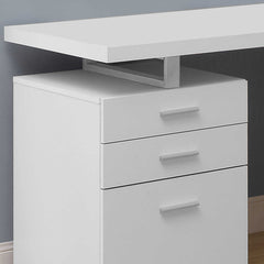 Computer desk - 3 drawers - 47 in - White