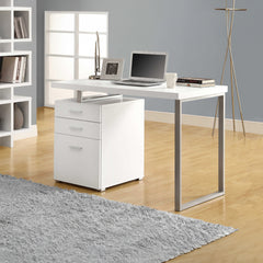 Computer desk - 3 drawers - 47 in - White