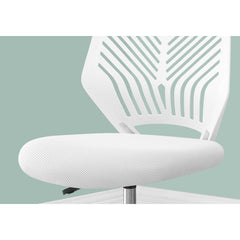 Chaise De Bureau - Blanc / Base Noir / Roulettes