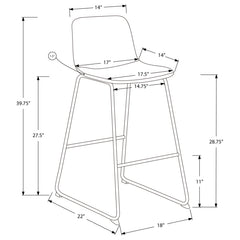 Bar Stool - 40"H - 1pc - Available in Several Colors