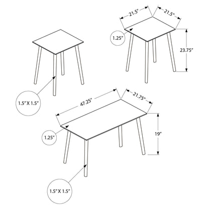 Annick - Ensemble table de salon - Noyer Pâle