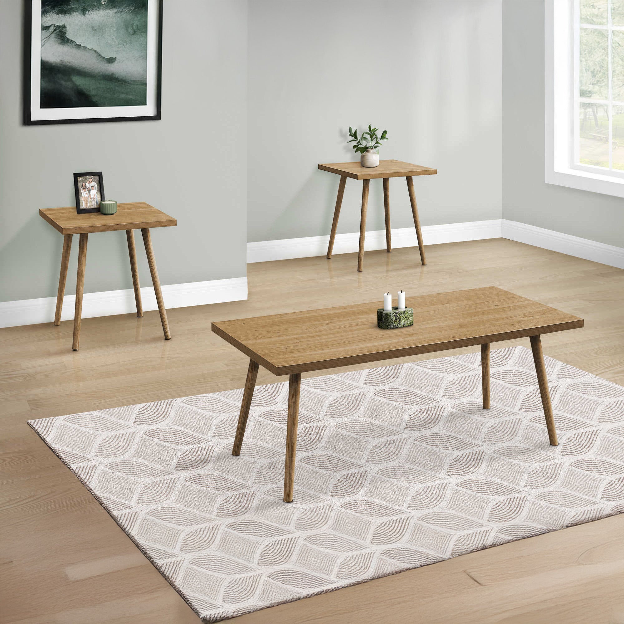 Annick - Ensemble table de salon - Noyer Pâle