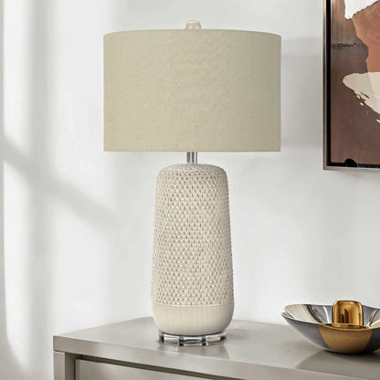 Table Lamp - 31"H / Ceramic Cream / Beige