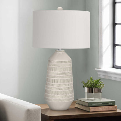 Table Lamp - 33"H / Ceramic Cream / Ivory