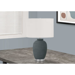 Table Lamp - 24"H / Ceramic Blue / Ivory