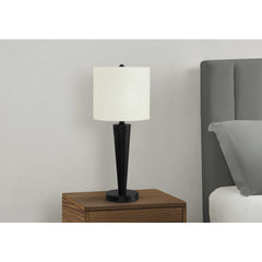 Table Lamp - 2MCX / 24"H / Black Metal / Ivory / USB