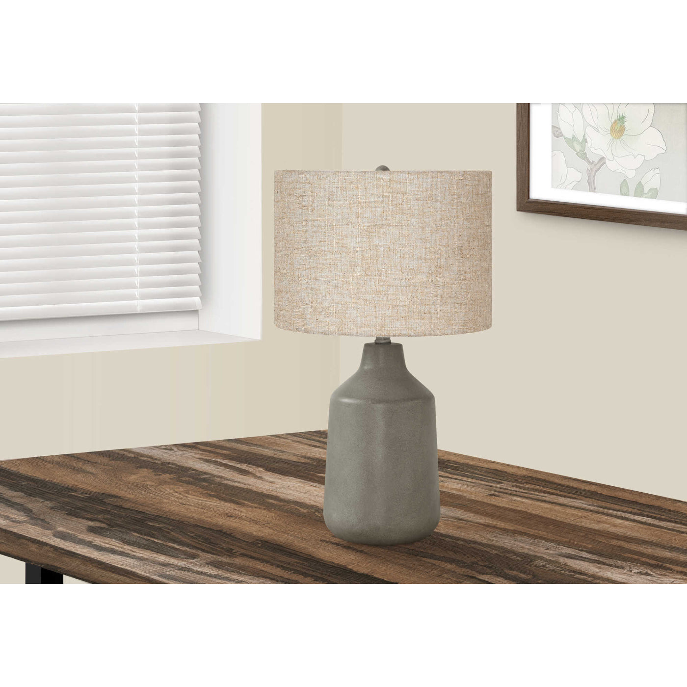 Table Lamp - 24"H / Concrete Gray / Beige