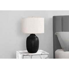 Table Lamp - 26"H / Ceramic Black / Ivory