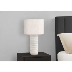 Table Lamp - 28"H / Cream Resin / Ivory