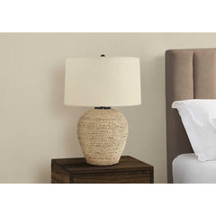 Table Lamp - 25"H / Beige Rattan / Beige