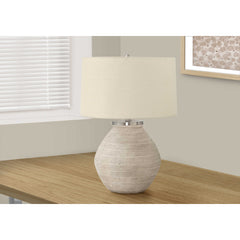 Table Lamp - 25"H / Creme Beton / Beige