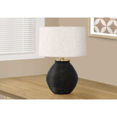 Table Lamp - 25"H / Concrete Black / Ivory