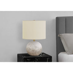 Lampe de Table - 20"H / Gris Beton / Ivoire