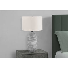 Lampe de Table - 27"H / Gris Résine / Ivoire