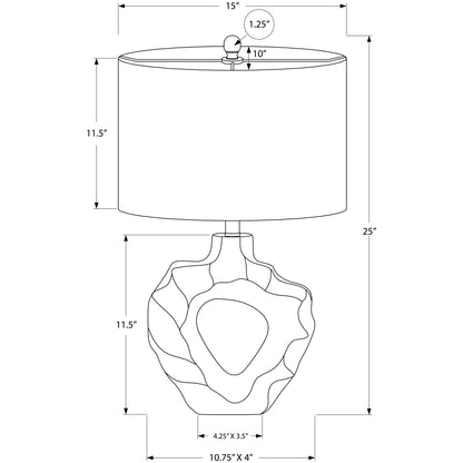 Table Lamp - 25"H / Cream Resin / Ivory