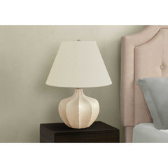 Table Lamp - 21"H / Cream Resin / Ivory