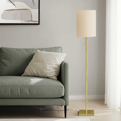 Floor Lamp - 62"H / Ivory / Brass Metal