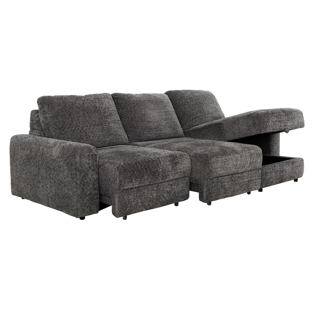 Elson - Power Reclining Sectional - Grey Fabric