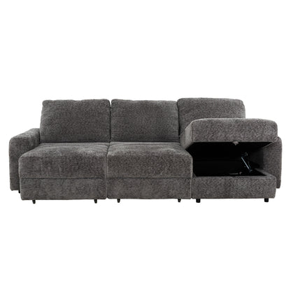Elson - Power Reclining Sectional - Grey Fabric