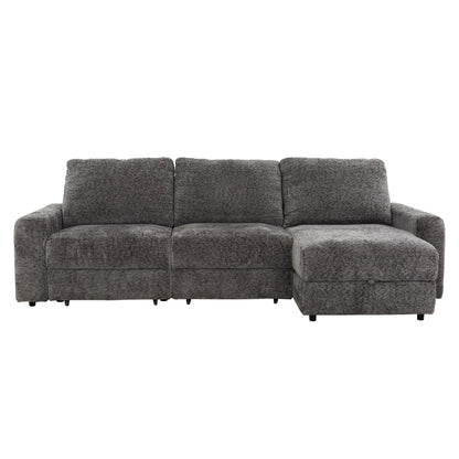 Elson - Power Reclining Sectional - Grey Fabric