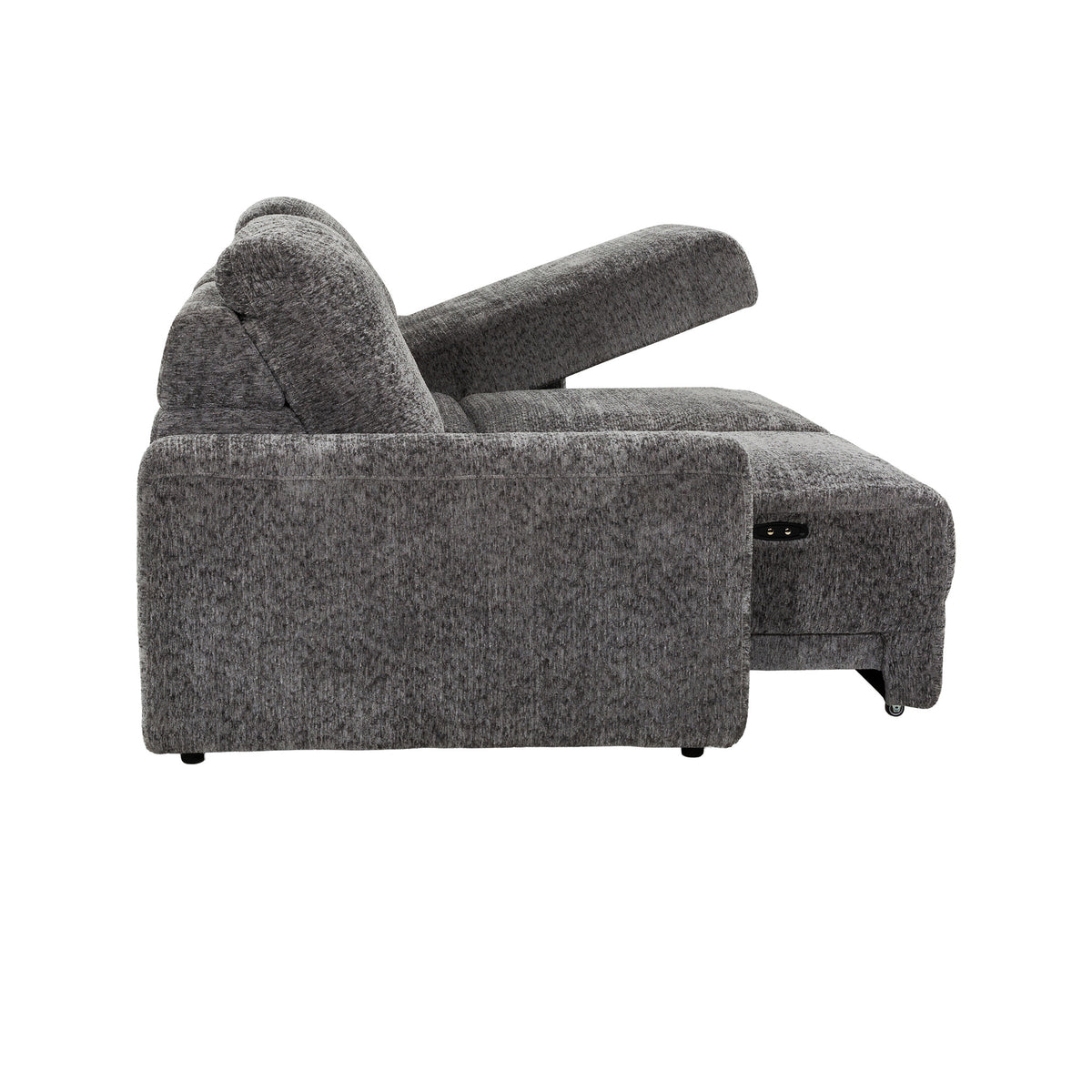 Elson - Power Reclining Sectional - Grey Fabric