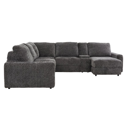 Elson - 6-Piece Power Reclining Sectional - Grey Fabric