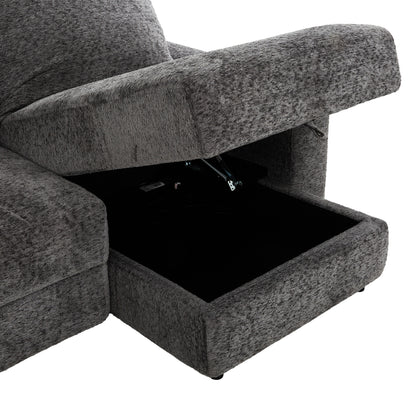 Elson - Power Reclining Sectional - Grey Fabric