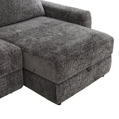 Elson - 6-Piece Power Reclining Sectional - Grey Fabric