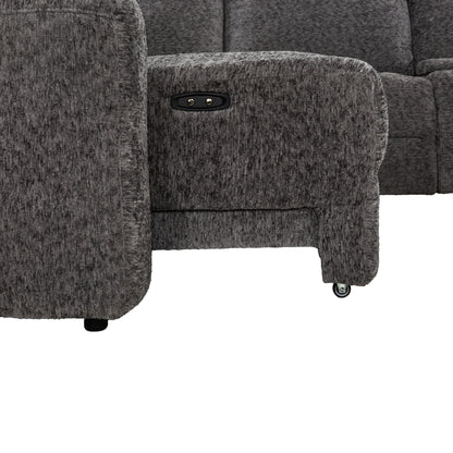 Elson - 6-Piece Power Reclining Sectional - Grey Fabric