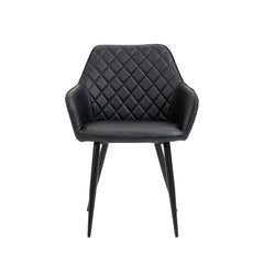 Livia - Dining Chair - Black Faux Leather