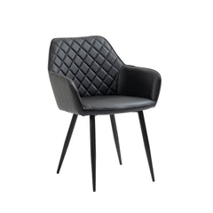 Livia - Dining Chair - Black Faux Leather