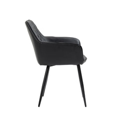 Livia - Dining Chair - Black Faux Leather